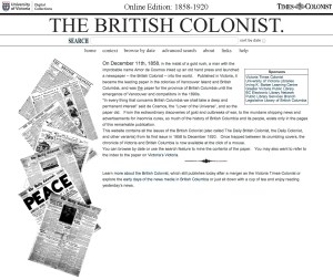 The British Colonist Online Edition 1858 - 1920