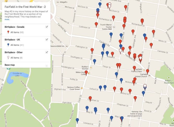 Map 2 – Fairfield in the First World War: Country of Birth