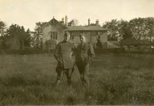 2Lt C.F. Grant (in maternity tunic). Could other soldier be W.H. Webber?